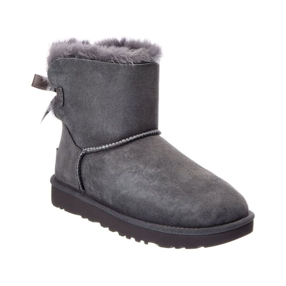 Ugg W Mini Bailey Bow Ii Suede Bootie, Grey